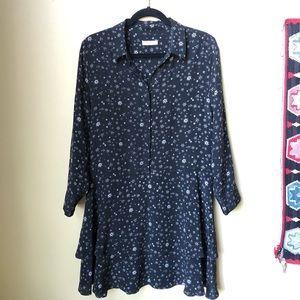 Equipment Natalia Tiered Hem Silk Dress L